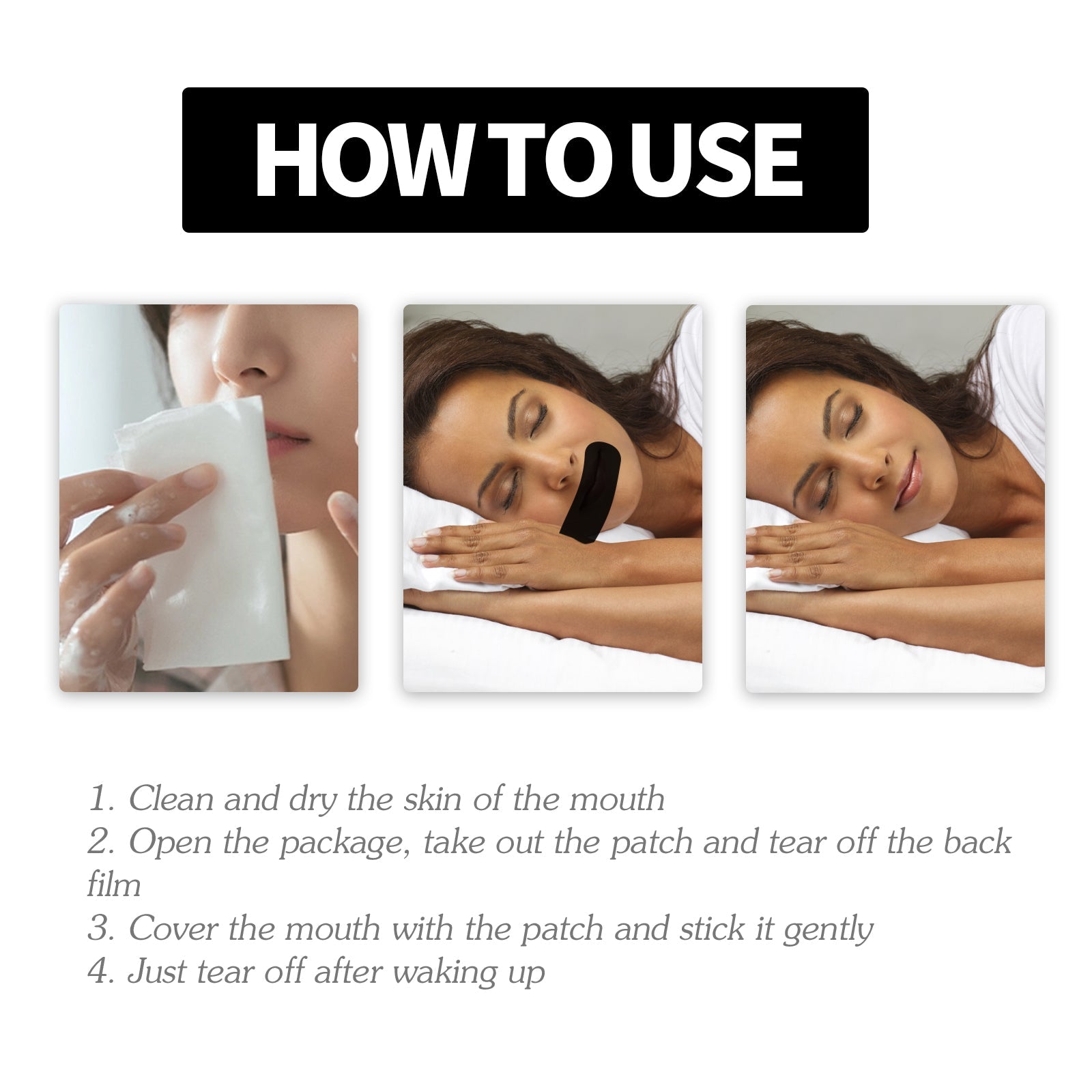 Anti-Snoring Patch Open Mouth Breathing Close Mouth Anti-Snoring Care For Sleeping Adults Anti-Snoring Patch - Korvel