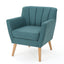 Mid Century Modern Dark Teal Fabric Club Chair