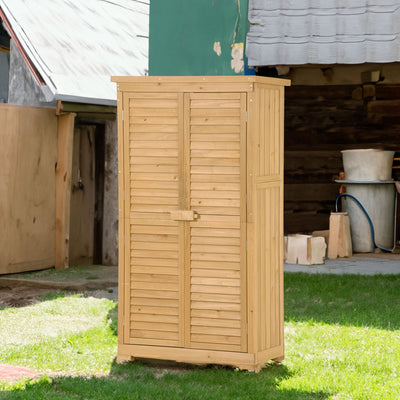 Premium Wooden Garden Shed - 3-Tier Outdoor Storage Cabinet