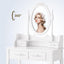 Vanity Table Set with 4 Drawer, Makeup Dressing Table w/Cushioned Stool, Girls Women Bedroom Furniture Set Oval Mirror - Korvel