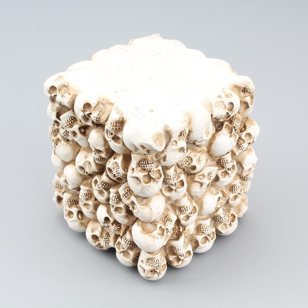 Square small skull pen holder storage desktop storage bucket home storage potted plants - Korvel
