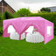 10'x20 'folding canopy with 6 detachable side wall outdoor activity sheds UPF 50+terrace portable tent (pink) - Korvel