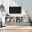 U-Can Modern TV Stand for TVs up to 80 Inches, Entertainment Center with 4 Cabinets, Wood with Metal Legs and Handles White - Korvel