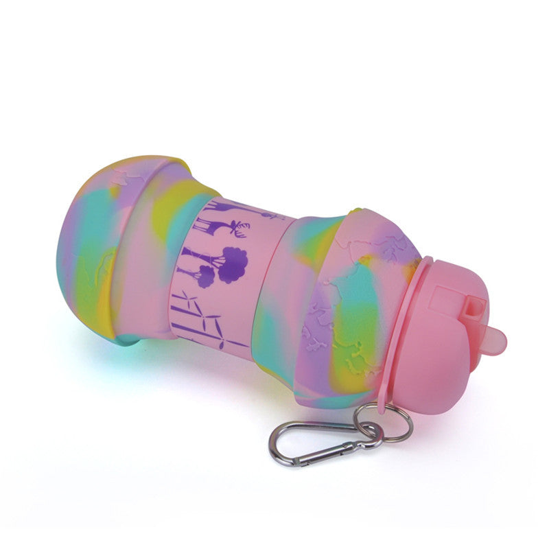 Earth Silicone Portable Water Bottle - Leak-proof & Foldable