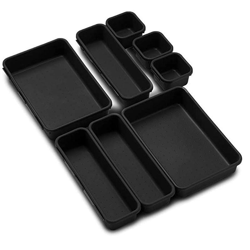 8pcs/set Adjustable Drawer Organizer Box Trays Make Up Cosmetics Sundries Divider Holder Kitchen Bathroom Closet Jewellery Box - Korvel