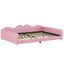 Lit de jour rembourré de taille normale en rose avec dossier en forme de nuage