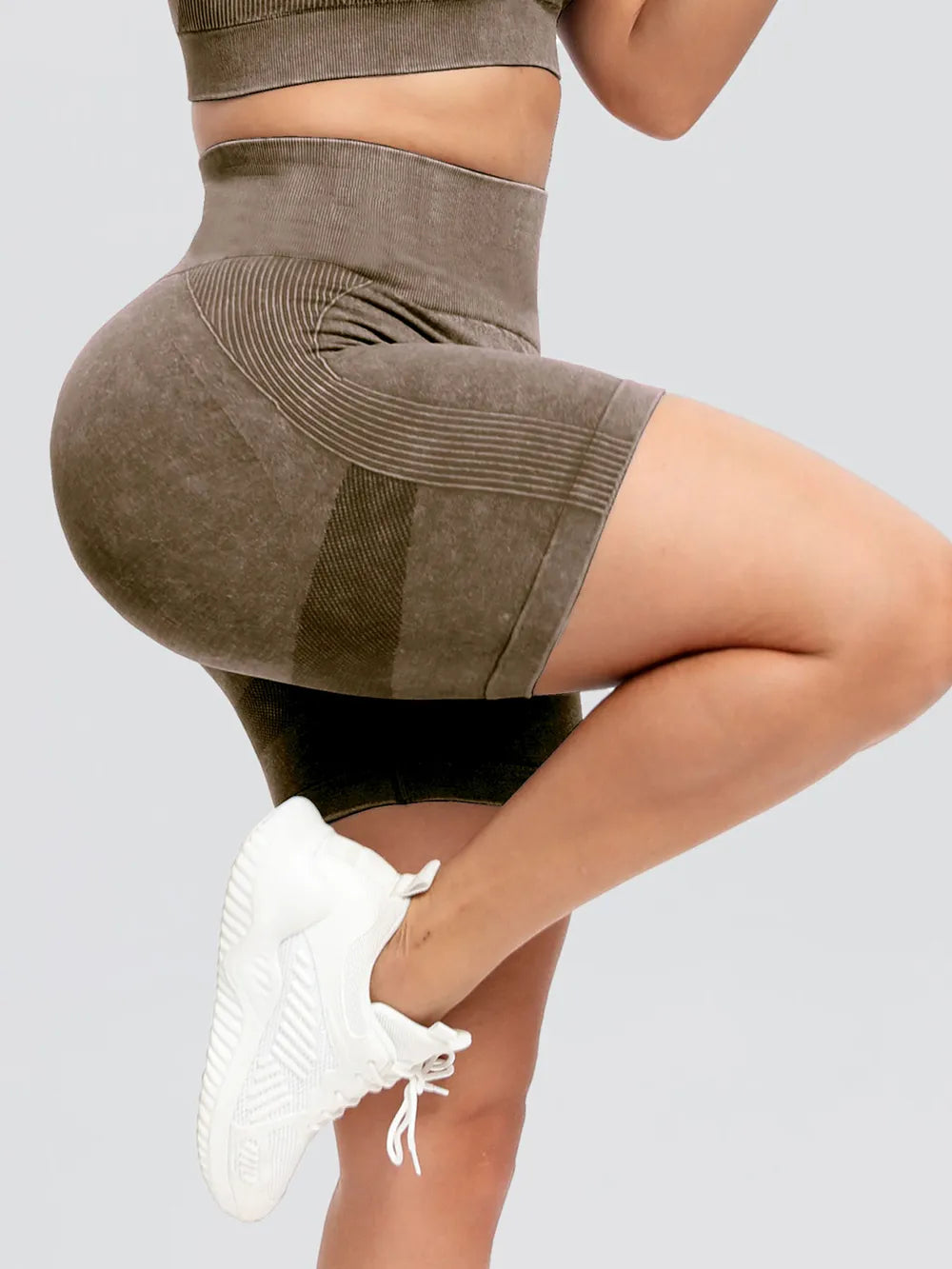 Shorts Actifs Taille Haute Lavés