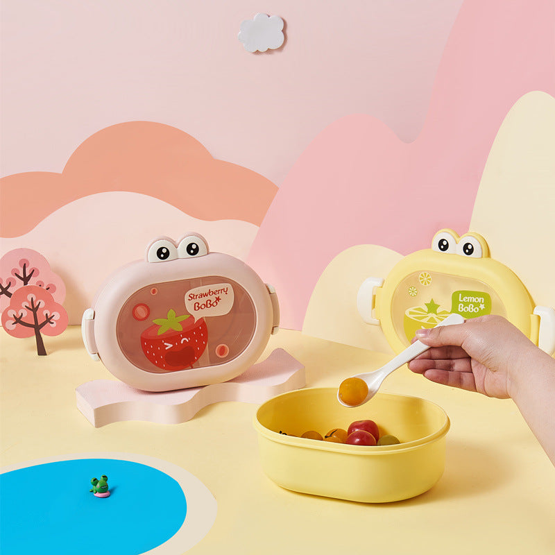 Cute little frog portable microwaveable lunch box with compartments fruit box lunch box - Korvel