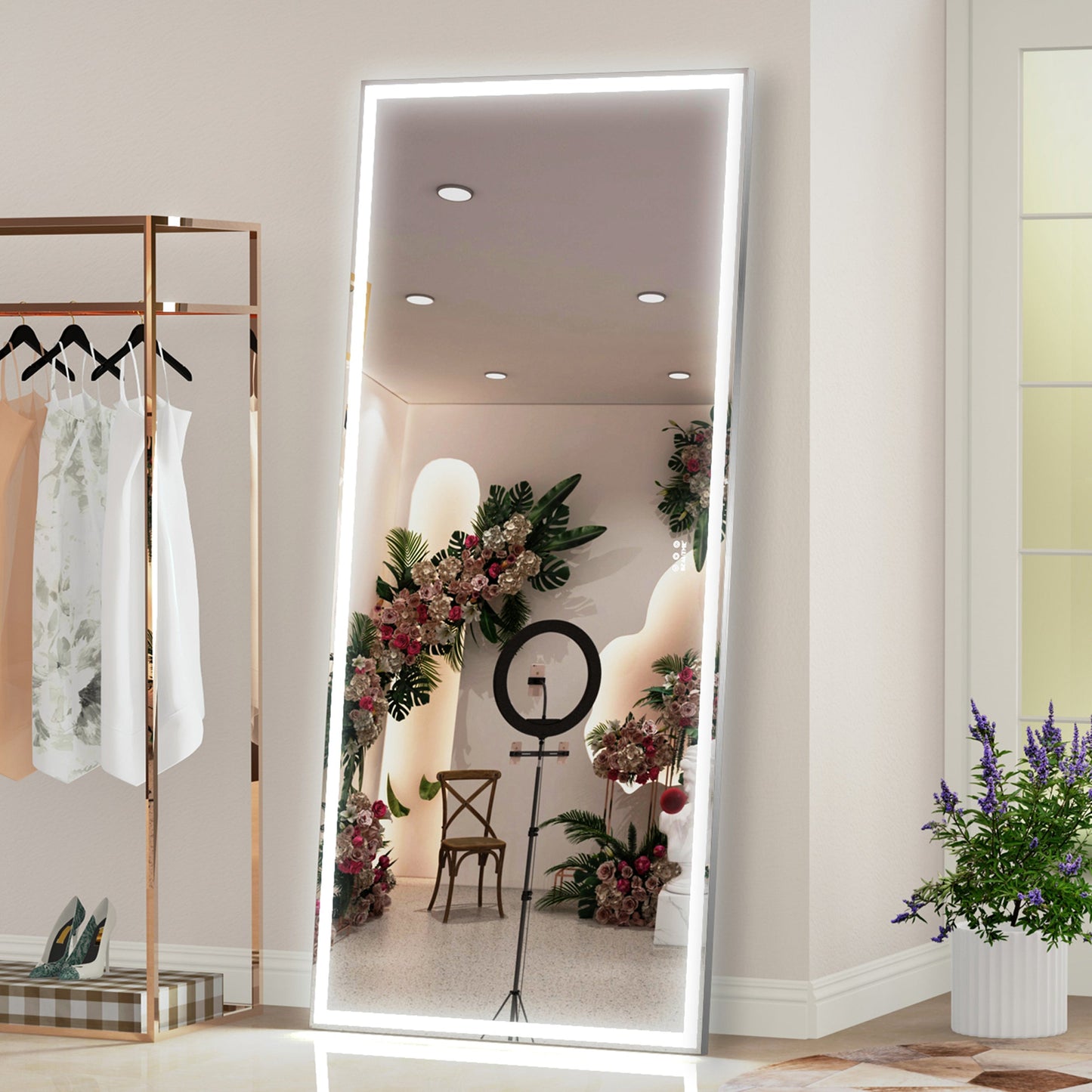 72x32 Inch LED Bathroom Mirror with 3 Color Modes