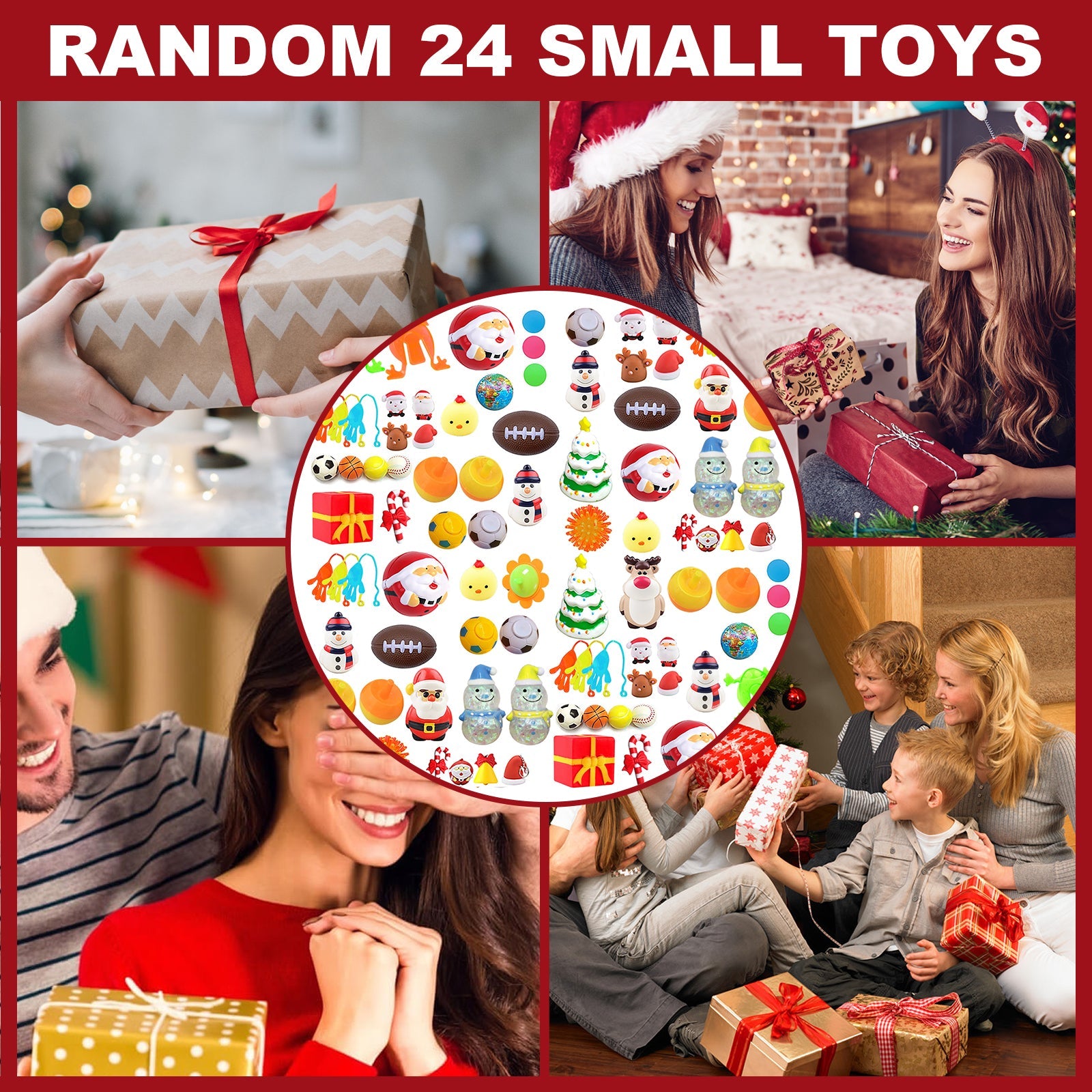 Christmas Surprise Blind Box, Christmas Relief Toys Celebration Atmosphere 24 Random Hidden Blind Box Gifts - Korvel