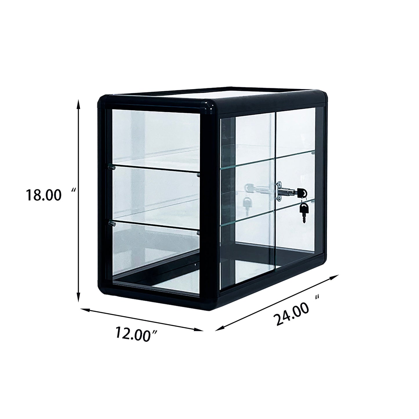 Tempered Glass Countertop Display Cabinet with Lock