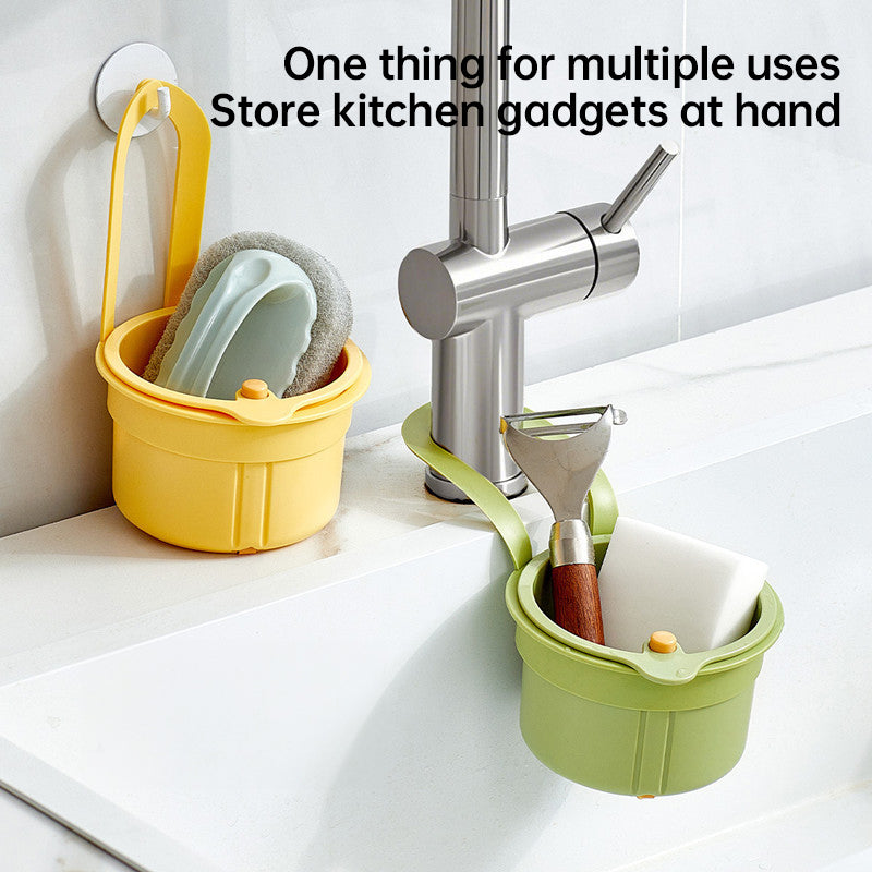 Adjustable Hanging Sink Drain Basket for Kitchen Sink, Food Waste Separator, Filter Basket & Fruit Washing Strainer - Korvel