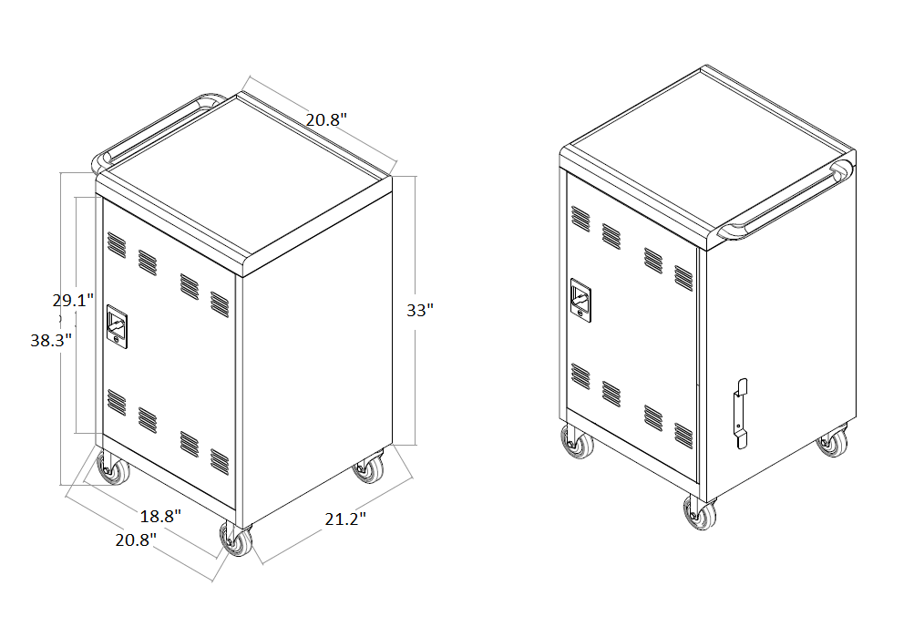 Mobile Charging Cart and Cabinet for 31+4 Devices