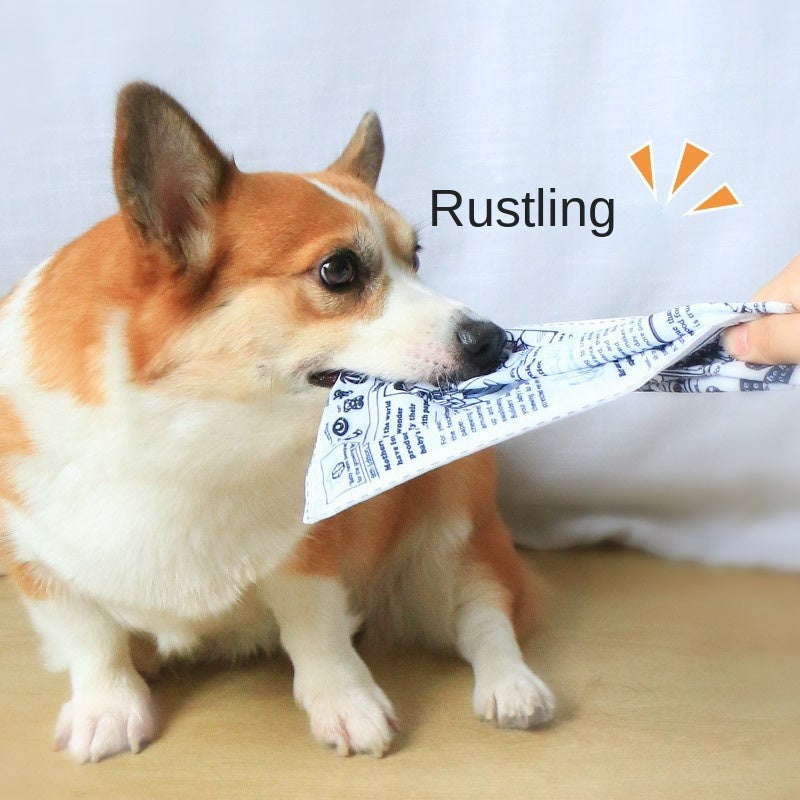 Pet Dog Sound Toy Crinkle Paper Simulation Boredom Buster Durable Chew Tooth Cleaning Interactive for Corgi Teddy Puppy - Korvel