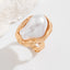 Baroque Irregular Pearl Inlaid Alloy Rings