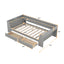 Elegant Twin Size Daybed with Shelves and Charging Station - Gray