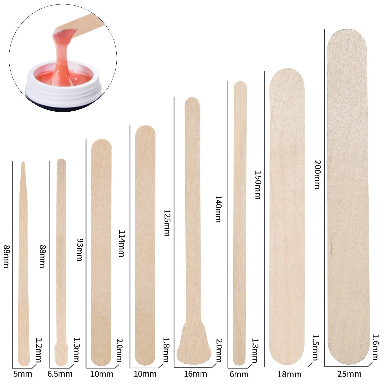 100-Piece Bag of Disposable Wooden Sticks for Hair Removal Waxing and Scraping Tools - Korvel