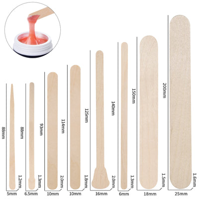 100-Piece Bag of Disposable Wooden Sticks for Hair Removal Waxing and Scraping Tools - Korvel
