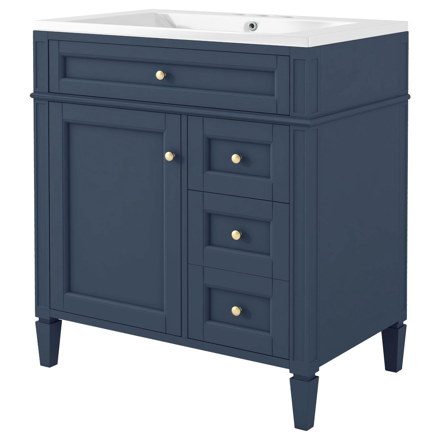 Meuble de salle de bain moderne de 30 pouces avec lavabo et rangement