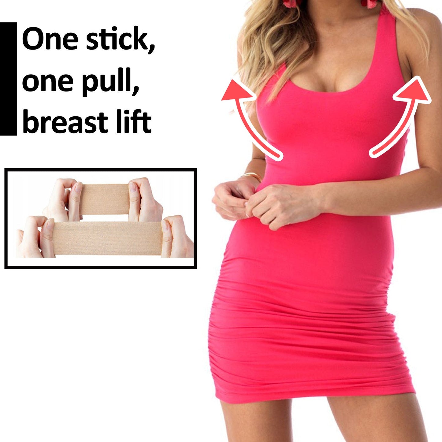 Invisible Elastic Fabric Chest Strap Anti-Sagging External Expansion Pull Up Chest Elastic Tape Invisible Chest Lift Tape - Korvel