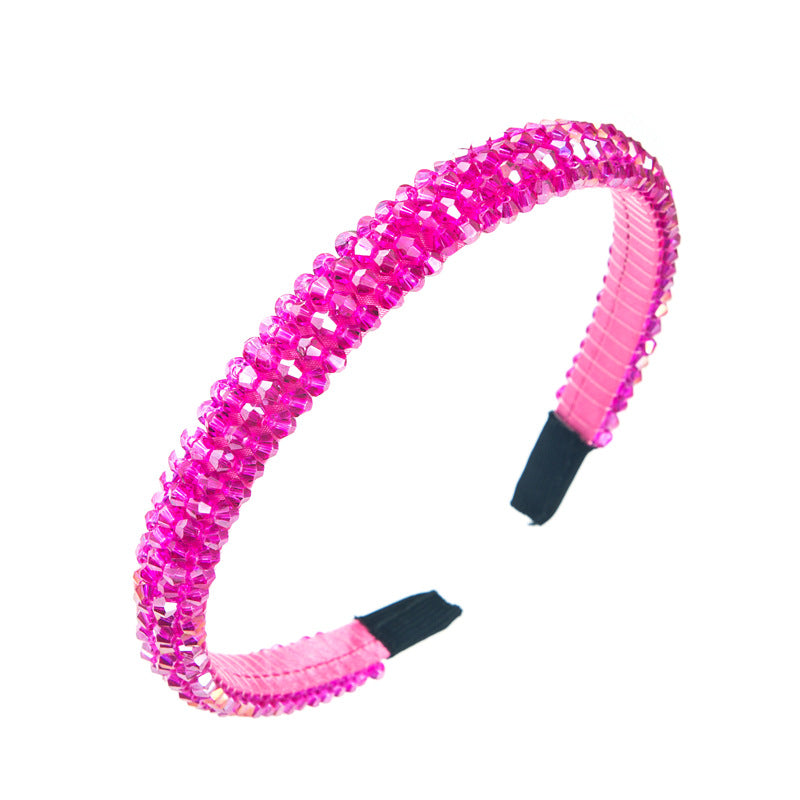 Fish Line Braided String Crystal Hair Band Korean Temperament Senior Sense Wash Face Headband - Korvel
