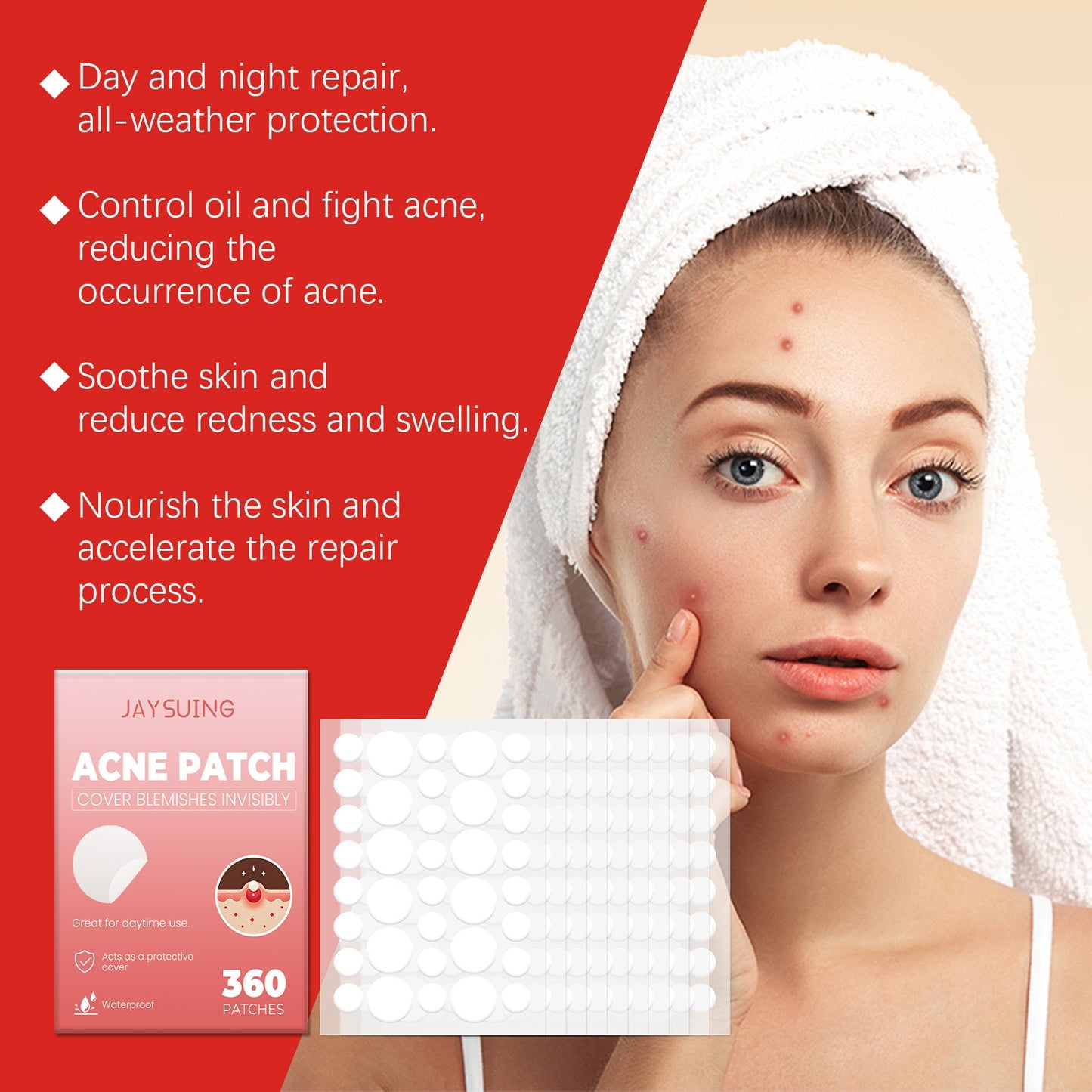 Semi-Transparent Acne Cover Patch - Comfortable & Waterproof