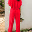 Off-Shoulder Wide Leg Jumpsuit - Korvel