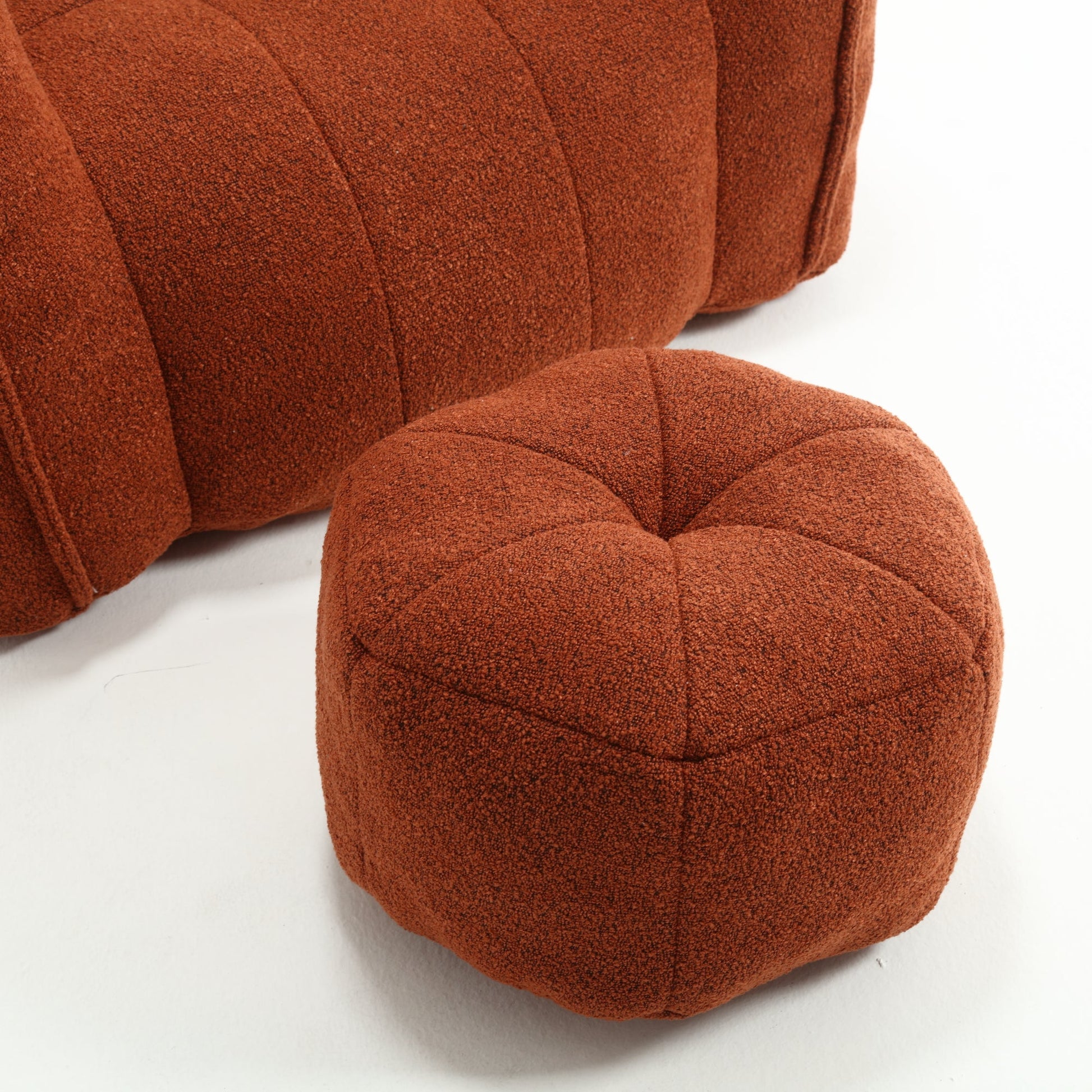 Soft Bean Bag Chair with High Resilient Foam(Chips)for living room and bedroom Comfortable Square Lazy Sofa with  Footstool - Korvel