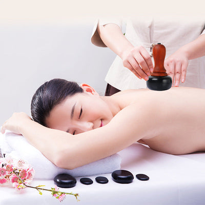 PASTSKY Hot Stone Electric Gua Sha Massager Bian Stone Guasha Tool Skin Scraping Back Face Massage Body Warm Moxibustion Therapy - Korvel