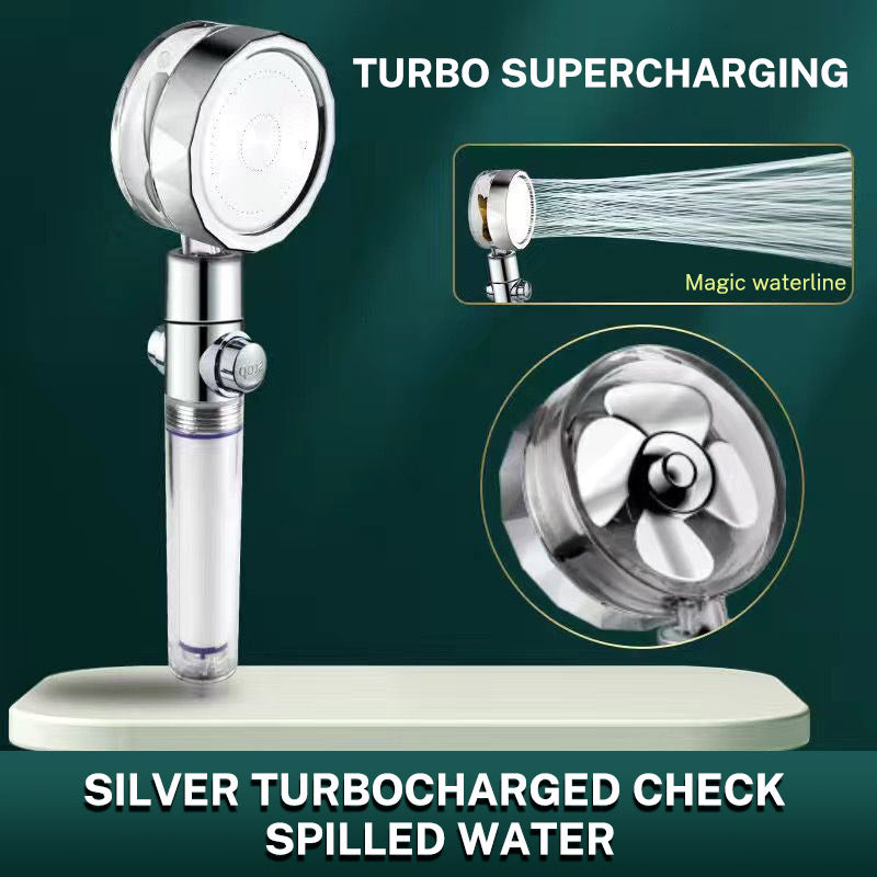 Xiao Man Waist Supercharged Sprinkler Head Dual Turbo Pressurized Propeller Fan Shower Head Shower Head - Korvel