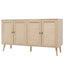 4 Door Accent Cabinet Sideboard Buffet Storage Cabinet with Adjustable Shelf for Entryway Living Room Bedroom - Korvel