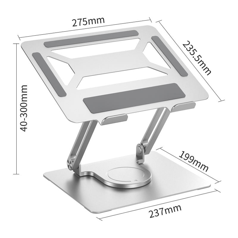 Office Aluminum Notebook Bracket Computer Cooling Bracket Double Pole Folding 360 Degree Stepless Rotation - Korvel
