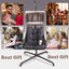 Swing Egg Chair with Stand Indoor Outdoor Wicker Rattan Frame 350lbs Capacity Hammock Chair - Korvel