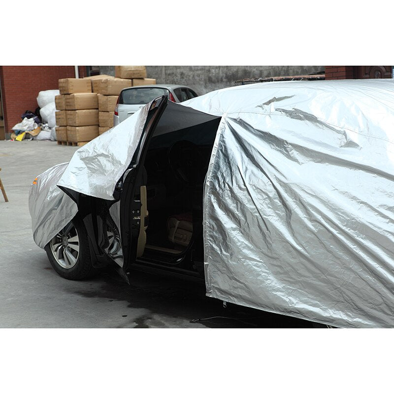 Kayme waterproof car covers outdoor sun protection cover for car reflector dust rain snow protective suv sedan hatchback full s - Korvel