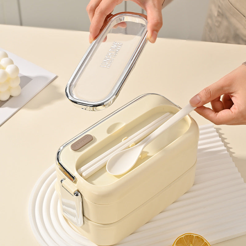 Premium Double-Layer Insulated Lunch Box with Cutlery