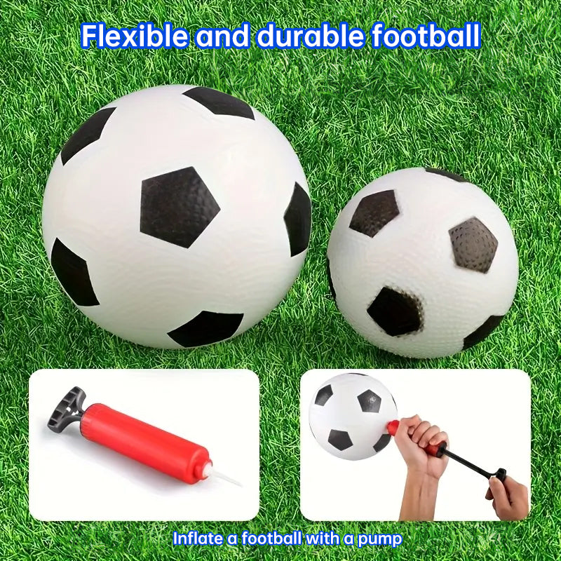Mini foldable plastic soccer set, detachable posts, high-strength, indoor/outdoor, kids' bday gift - Korvel