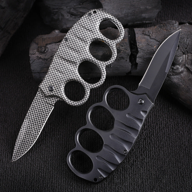 Outdoor Knife Stainless Steel Gloves Folding Knife Camping Defense Carry Knives Multifunctional Carbon Fiber Gloves Folding Knife - Korvel