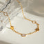 Stainless Steel White Mother-Of-Pearl Flower Necklace - Korvel