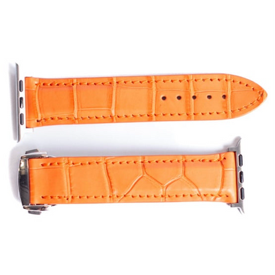 Matte Orange Gator Apple Watch Band