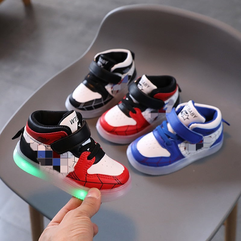 Luminous casual shoes, baby soft soled shoes, luminous shoes, boys and girls board shoes - Korvel