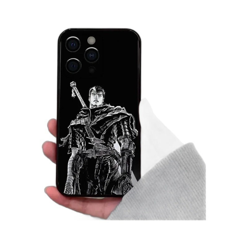 GutsrkiPhone Coque Anime pour iPhone 15 et SE Noir