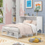Queen Size Murphy Bed with Built-In Charging Station and a Shelf  White - Korvel