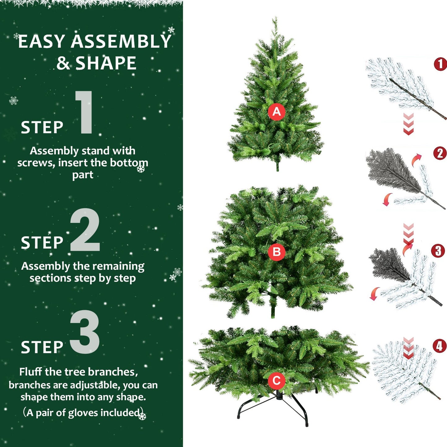 6FT Prelit Christmas Tree with PE & PVC