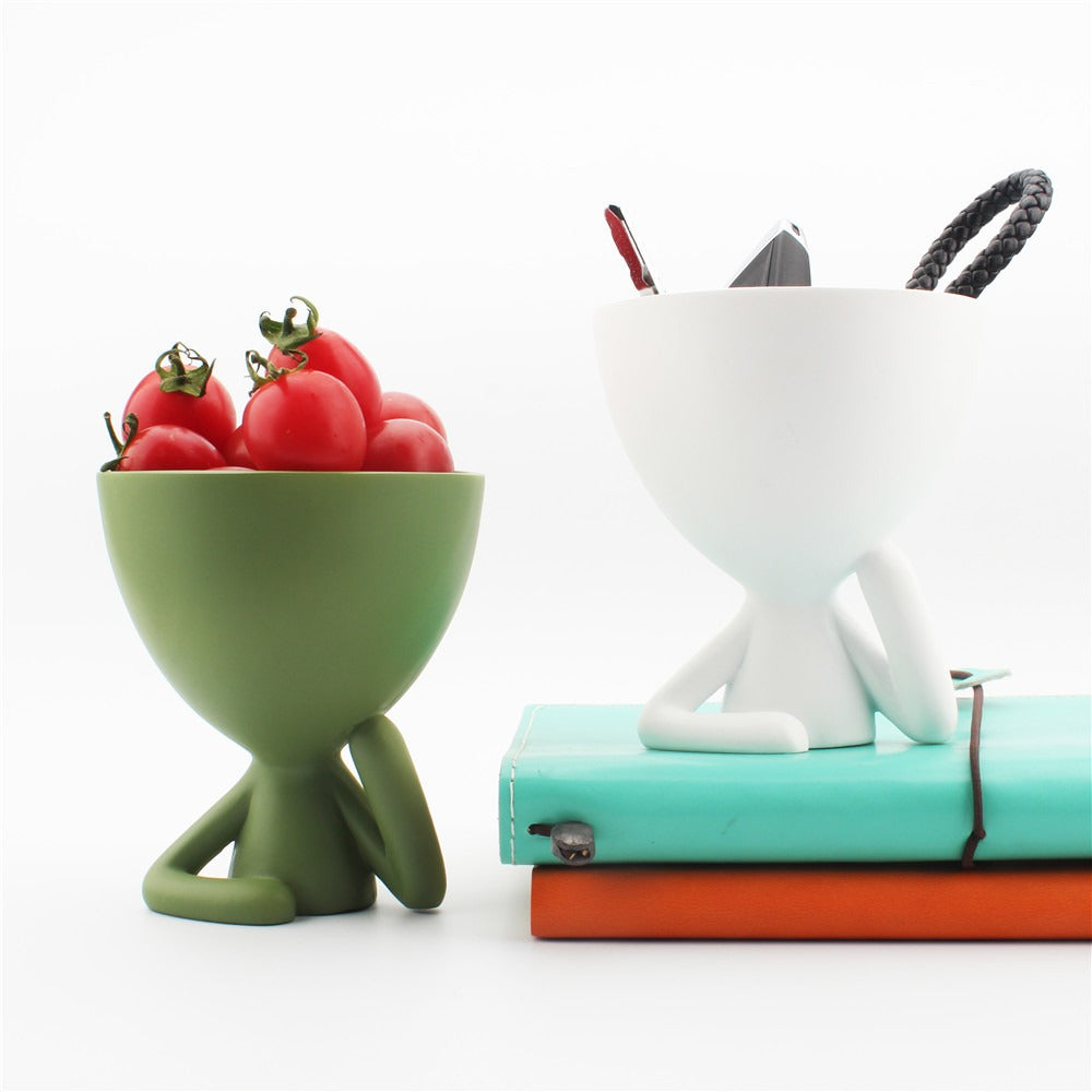 Creative Cartoon Cheek Support Abstract Figurine for Home Decor