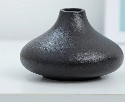 Coarse pottery vase ceramic black tea ceremony flower arrangement vase flower arrangement - Korvel