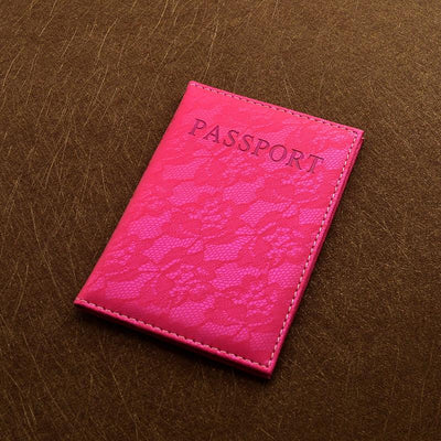 Luxury Elegant Women Passport Cover Pink World Universal Travel Passport ticket holder Cover on the Passport Case passport pouch - Korvel