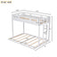Twin over Full Bunk Bed with Built-in Ladder,White - Korvel
