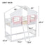 Twin over Twin House Bunk Bed with Roof , Window, Window Box, Door , with Safety Guardrails and Ladder, Pink/White - Korvel