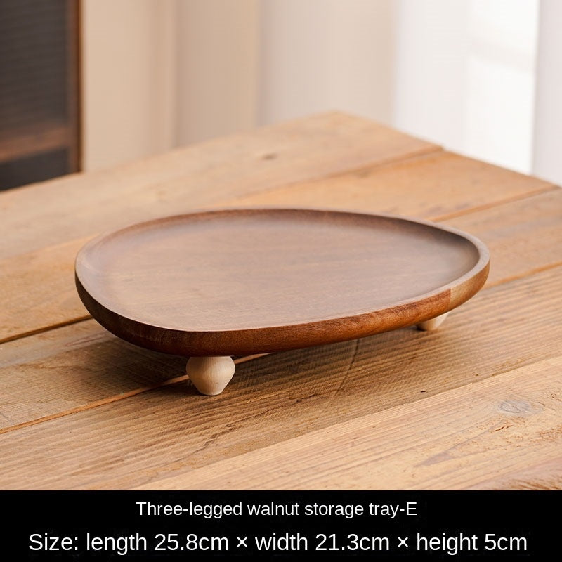 Rustic Wooden Tray Irregular Fruit Plate Dessert Plate Snack Home Storage Tray - Korvel