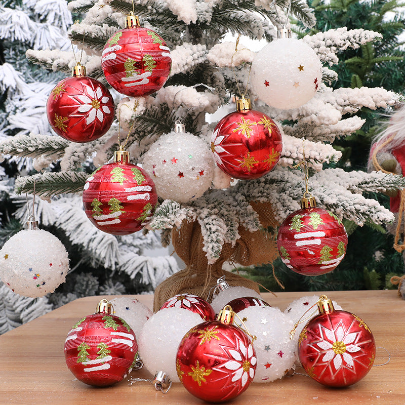 Christmas hanging ball Christmas tree decoration snowflakes five-star Christmas ball accessories combination - Korvel